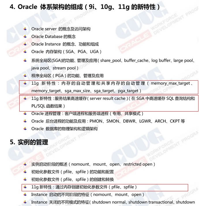 像这样的 11g新特性在CUUG新DBA课程大纲中俯仰皆是